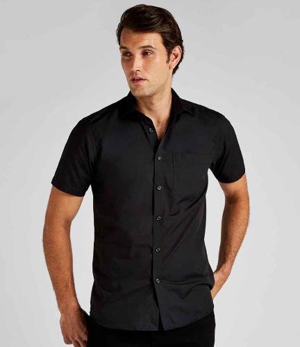 Kustom Kit Short Sleeve Tailored Poplin Shirt - WHI - 13.5
